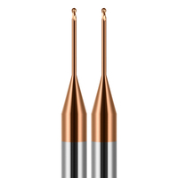 Fraise à queue sphérique à col long en carbure de tungstène HRC60 0,5 mm à 2 dents pour rainurage profond, outil de coupe CNC, ODM OEM