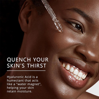 Sérum Visage Végan Anti-Âge Éclaircissant et Blanchissant 4-en-1 à l'Acide Hyaluronique et Vitamine C, Marque Privée, pour Soins de la Peau
