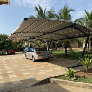 Abri de voiture en aluminium de luxe personnalisé pour l'extérieur, avec toit en arche, revêtement en poudre PVDF, capacité de stationnement pour <span class=keywords><strong>2</strong></span> <span class=keywords><strong>voitures</strong></span> - Product Image 3