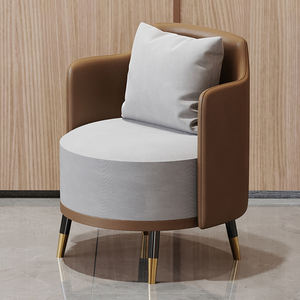Sillas <span class=keywords><strong>de</strong></span> Terciopelo <span class=keywords><strong>de</strong></span> Lujo Estilo Wing con Toques Dorados, Muebles Nórdicos Modernos, Sillón <span class=keywords><strong>de</strong></span> Hotel en Madera y Cuero, Sofá para el Hogar, Sillas <span class=keywords><strong>de</strong></span> Acento para Sala <span class=keywords><strong>de</strong></span> Estar - Product Image 2
