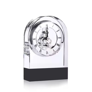 Bán Buôn K9 Rõ Ràng Trống Cube Pha Lê Bàn Đồng Hồ Tùy Chỉnh Hình Dạng Ngôi Nhà Hình Chữ Nhật Vàng Cao Quý Pha Lê Đồng Hồ - Product Image 5