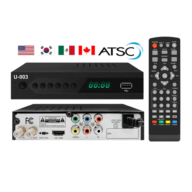 Full HD ATSC Digital TV Converter Box PVR Timer Setting Function ATSC TV Tuner Set Top Box Digital Channel Free
