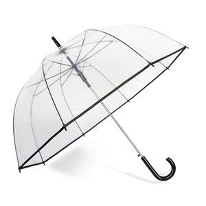 Rõ Ràng Bong Bóng Ô Tùy Chỉnh Xách Tay Crook Nhựa Xử Lý Tự Động Mở Đám Cưới Trong Suốt PVC Dome Ô Với Logo - Product Image 3