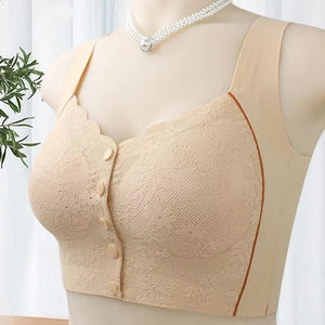 <span class=keywords><strong>Soutien</strong></span>-<span class=keywords><strong>gorge</strong></span> sans armatures pour femme, nouveau, en dentelle, avec fermeture adhésive sur le devant, style gilet, élastique, taille basse étendue, fin, uni, grande taille - Product Image 3