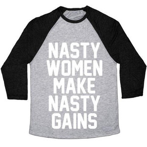 Nasty Women Makes Nasty Gains Unisex Tri-Blend <b>Baseball</b> <b>Tee</b> - Product Image 2
