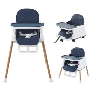 3 1 prahler baby Suppliers-Fütterung stuhl Hot Sale Baby Eat Bouncer 3 in 1 Push Chair mit Rädern Höhen verstellbarer hoher Babys tuhl zum Essen
