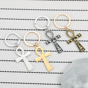 Thép Không Gỉ Cổ Ai Cập Biểu Tượng Ankh <span class=keywords><strong>Keychain</strong></span>, Cuộc Sống Biểu Tượng Xe Mặt Dây Chuyền Kim Loại Móc Chìa Khóa - Product Image 1