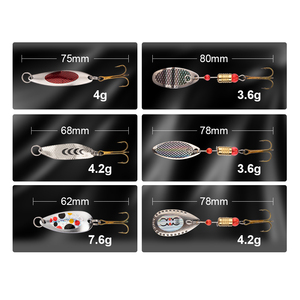 HONOREAL cuillère de pêche <span class=keywords><strong>spinning</strong></span> leurre 75mm acier métal triple crochet carpe appât pour la pêche en lac - Product Image 3