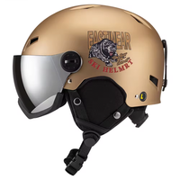 Casque de ski doré de haute qualité, design personnalisé original, CE ASTM, pour adultes, avec lunettes de ski