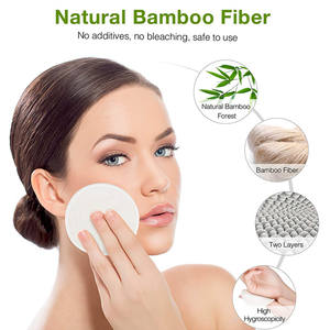 Almohadilla desmaquillante de algodón de bambú reutilizable de Venta caliente almohadillas de limpieza facial redondas con terciopelo para el cuidado de la piel - Product Image 5