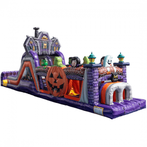 קורס מכשול מתנפחים pvc חיצוני אתגר <span class=keywords><strong>halloween</strong></span> דלעת הטירה עבור השכרת מסיבה - Product Image 1