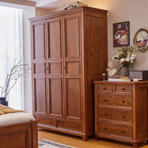 Preiswerter Massivholz-Kleiderschrank Direkt ab Werk in Modernem Design für Schlafzimmer- und Wohnzimmermöbel - Product Image 1