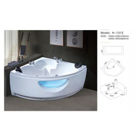 Baignoire d'angle autoportante en acrylique pour hôtel, bain à remous massant double, baignoire d'angle pour salle de bain - Offre Spéciale