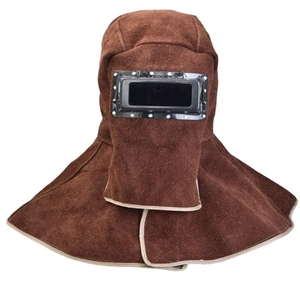 Masque <span class=keywords><strong>de</strong></span> <span class=keywords><strong>soudeur</strong></span> ignifuge en cuir <span class=keywords><strong>de</strong></span> vachette avec trou, protection faciale et oculaire - Product Image 5