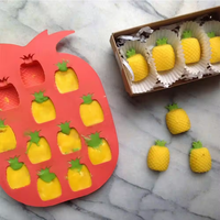 Food Grade Huishoudelijk Fruit Ananas Siliconen Ijsblokje Bakje 8 Raster Siliconen Ijsblokje Ijsblokje Siliconen Bakjes