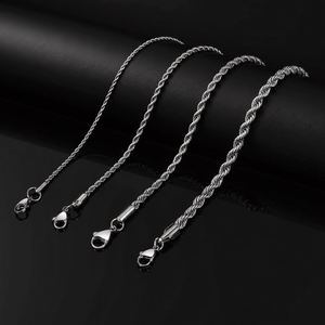 Wholesale Jewelry 3mm 4mm 6mm 18K Gold Plated Stainless Steel Twisted <b>Rope</b> Wedding Gift Necklace Men's <b>Chains</b> - Product Image 5