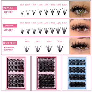 Tùy Chỉnh 30D 40D 50D 60D 9-16Mm D Cuộn Tự Làm Cụm <span class=keywords><strong>Lash</strong></span> Trái Phiếu Và Con Dấu Không Thấm Nước Cụm Lông Mi Với Logo Của Riêng Bạn - Product Image 3
