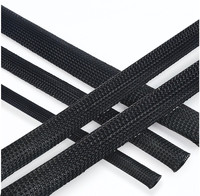 Gaine de câble tressée PET durable Tubes tissés flexibles pour gaine de protection de fil