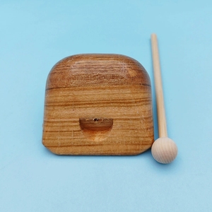 5-Tone Wooden Temple Blocks With Mallet Percussion Instrument Set For Kids <b>Music</b> Learning - Product Image 3