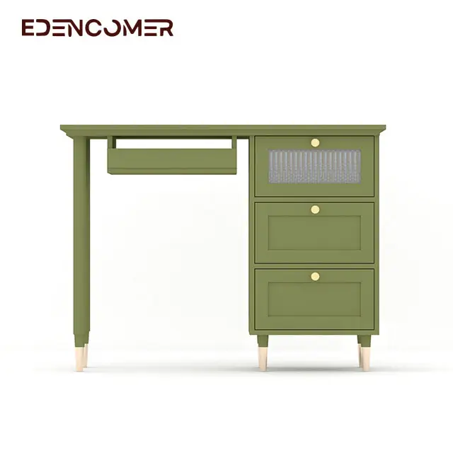 Modern tasarım moda stil yüksek kalite geniş depolama alanı avokado yeşil ahşap ofis masası ev ofis için