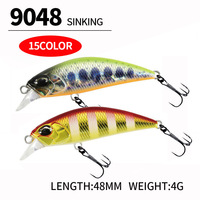 Nouvelle leurre artificielle japonaise en acier inoxydable 48mm/4g Micro Minnow coulant pour la truite en rivière