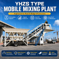 Centrale à béton mobile YHZS avec convoyeur à vis, capacité de production de 75 m3/h, haute efficacité de production pour usage commercial