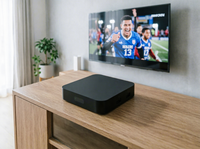 Receptor IPTV Comercial 2026 WiFi5 4G+16G 4K Quad Core HDR/H265 Android 9 - Decodificador para Partidos de Fútbol con 12 Meses de Garantía