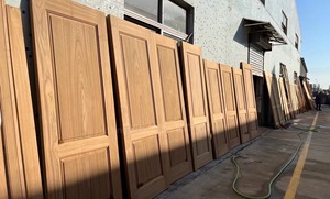 Bên ngoài nhập thực bằng gỗ hiện đại phía trước cửa thiết kế trong Gỗ Tếch - Product Image 2