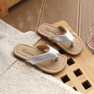 Sandalias de verano 2026 para niñas, chanclas de playa de color liso, calzado plano para vacaciones, estilo romántico. - Product Image 4