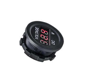 Mini voltmètre numérique 12V-24V DC pour batterie de voiture avec boîtier en PC ignifuge et lumières LED (rouge/vert/bleu) - Product Image 1