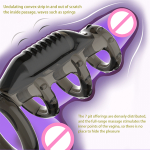 Anel Peniano de Silicone com Marca Privada - Vibrador Reutilizável Mais Forte Brinquedo Sexy para Homens Atrasar Ejaculação Estimular Personalizado - Product Image 6