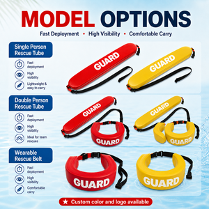 Tubo di salvataggio NBR per bagnini, boa galleggiante impermeabile con cinturino regolabile per piscina, spiaggia e salvataggio in acqua - Product Image 2