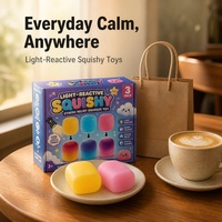 Jouets sensoriels Squishy à changement de couleur, ultra-sensibles à la lumière, super compressibles, à récupération lente, compagnon de bureau