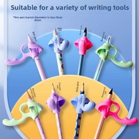 Ensemble de crayons correcteurs à cinq doigts pour débutants, guide pour les élèves de maternelle et d'école primaire, capuchons de crayons pour enfants