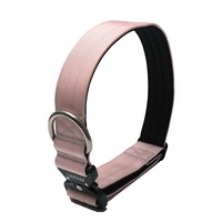 Collar de Perro Acolchado de Nailon con Color Personalizado LUNONG, Patrón Impreso, Hebilla de Metal Ajustable, Anillo en D, Artesanía Fina, Accesorios para Mascotas