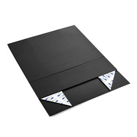 Boîte d'emballage magnétique pliable en carton noir de luxe avec logo personnalisé en gros