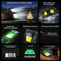 Teléfono Desbloqueado Resistente al Agua G5 4G LTE Octa Core Dual Sim 4GB+64GB Pantalla HD+ de 6'' IP68 IP69K Batería de 6300mAh 48MP Android 14