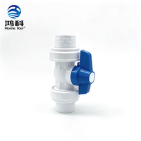 Robinet à double union à commande manuelle avec poignée ABS, collier de serrage rapide, pour PVC épais, OEM 1/2, lisse, résistant à la corrosion pour l'eau