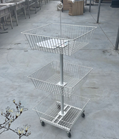 Multifonction multicouche Largement utilisé Offre Spéciale le commerce de détail présentoir multi-sol pour magasin présentoir en fil métallique avec roues