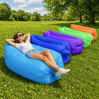 Canapé-lit gonflable moderne, inclinable, pliable et portable avec fonction massage pour la plage, le camping et le sommeil en extérieur, pour une personne.