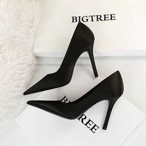 Ultra High Stiletto Slip-on Pointed Toe Sexy Figure-flattering Satin <b>Pumps</b> for Women, Nightclub Dress Heels - Product Image 3