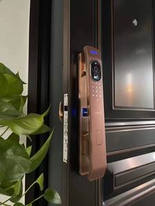 Serrure intelligente Tuya en alliage d'aluminium avec reconnaissance faciale 3D, empreinte digitale, caméra intégrée de 4 pouces et visionneuse, prend en charge plusieurs langues - Product Image 2