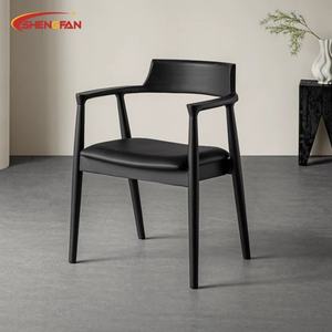 Silla de Comedor de Madera Maciza Tapizada en <span class=keywords><strong>Cuero</strong></span> de Lujo, Estilo Nórdico, para Hogar, Restaurante, Cafetería, Muebles Comerciales, Juego de Mesa - Product Image 2