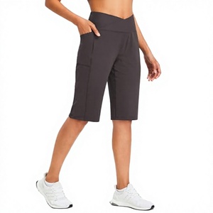 Ribbed Mid Waist Yoga <b>Shorts</b> Spandex/Nylon Quick Dry Breathable Mesh Tummy Control for <b>Women</b> Gym Fitness Running Training - Product Image 3