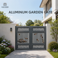 Portail de jardin en aluminium de sécurité anti-escalade avec pointe en forme de lance, revêtement poudré noir, durable, résistant aux UV, écologique, personnalisable, pour villa
