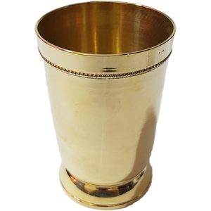 PARIJAT HANDICRAFT Designer Brass Tumbler Mint Beaded Julep Cup for Moscow Mule Premium <b>Drinkware</b> Accessories - Product Image 4