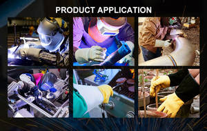 Aislamiento flexible de alta resistencia Manga larga Vaca Split Piel de cabra Cuero Fino Tig Mig Soldadura Guantes de trabajo de seguridad - Product Image 6