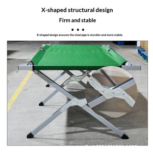 Letti <span class=keywords><strong>da</strong></span> <span class=keywords><strong>Campeggio</strong></span> Pieghevoli con Telaio in Alluminio e Ferro, Letto Singolo Portatile per Emergenze e Soccorso, 190x62x42cm - Product Image 3