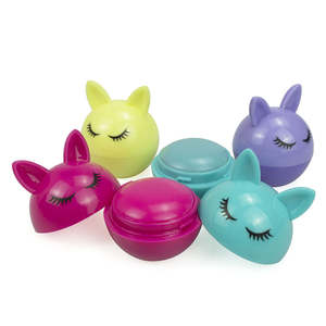 Venta al por mayor de bálsamo labial personalizado hidratante labios forma de unicornio color niños sonrisas bola redonda contenedores niños bálsamo labial - Product Image 1