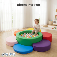 Piscina de Bolas de Espuma con Forma de Flor, Juego de Seis Piezas con Pétalos Coloridos, Incluye Bolas Oceánicas, Juego Suave para Niños Pequeños, Certificación CE EN71 CPSIA